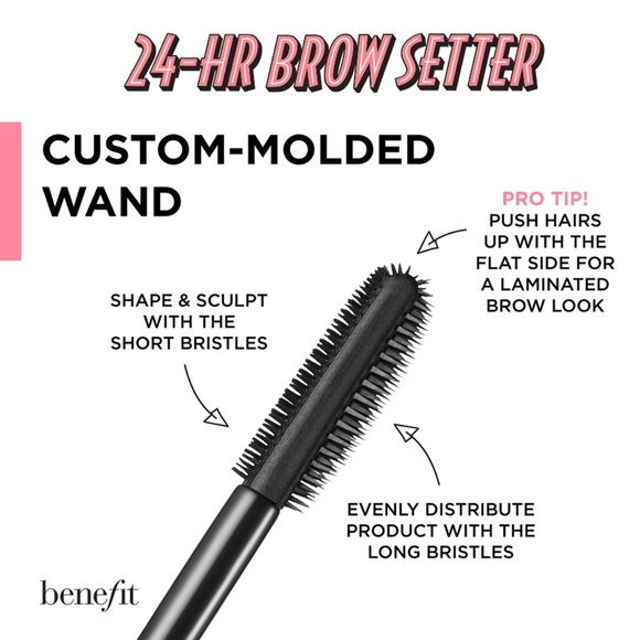 NIB Benefit Cosmetics 24-HR Brow Setter Clear Eyebrow Gel & Patrick Ta Wax Brush - Picture 3 of 5